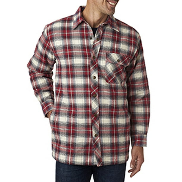Men's Plaid Flannel Long Sleeve Classic Slim Quilted Lined Shirts Jacket Casual Regular Fit Button Down Shirt 